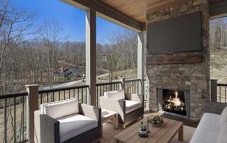 Back patio with Fireplace